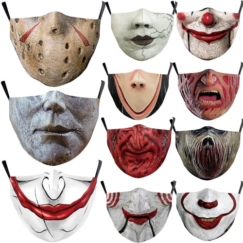 Halloween Horrible Killers Pennywise Jason Voorhees Michael Myers Leatherface Cosplay Face Mask Adult Kids Dustproof Scary Masks