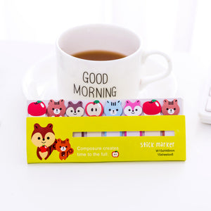 1pcs Kawaii Stationery Memo Pad Bookmarks Creative Cute Animal Sticky Notes School Supplies Paper Stickers