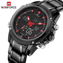 NAVIFORCE Men's LED Digital Stainless Steel Quartz Watch