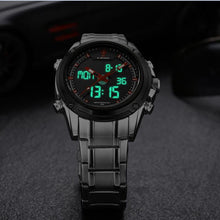 NAVIFORCE Men's LED Digital Stainless Steel Quartz Watch