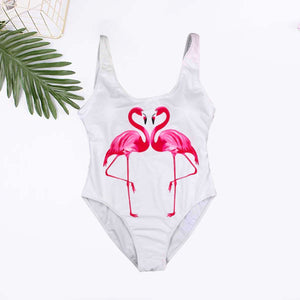 swimwear women 2019 sexy 3D flamingo one piece swimsuit cartoon print  Beachwear femme swim suit monokini Swimming