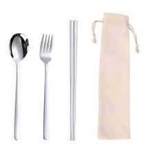 Korean Dinnerware Portable Dinner Set Chopsticks Spoon Fork Stainless Steel Kitchen Cutlery Adult School Party Tableware Set