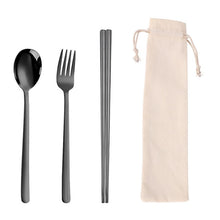 Korean Dinnerware Portable Dinner Set Chopsticks Spoon Fork Stainless Steel Kitchen Cutlery Adult School Party Tableware Set