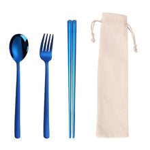 Korean Dinnerware Portable Dinner Set Chopsticks Spoon Fork Stainless Steel Kitchen Cutlery Adult School Party Tableware Set