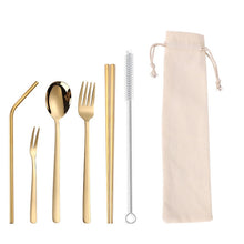 Korean Dinnerware Portable Dinner Set Chopsticks Spoon Fork Stainless Steel Kitchen Cutlery Adult School Party Tableware Set