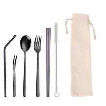 Korean Dinnerware Portable Dinner Set Chopsticks Spoon Fork Stainless Steel Kitchen Cutlery Adult School Party Tableware Set