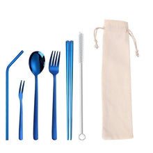 Korean Dinnerware Portable Dinner Set Chopsticks Spoon Fork Stainless Steel Kitchen Cutlery Adult School Party Tableware Set